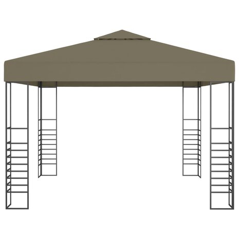 Tuinpaviljoen met LED-lichtslinger 3x3 m taupe 4
