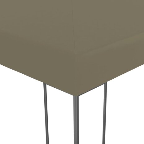 Tuinpaviljoen met LED-lichtslinger 3x3 m taupe 5