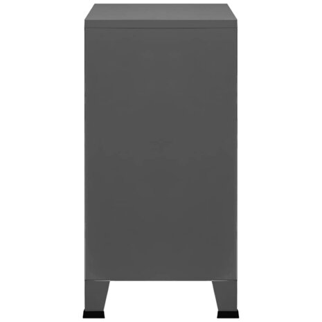 Opbergkast industrieel 75x40x80 cm staal antracietkleurig 6