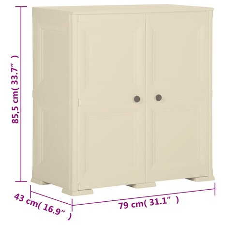Opbergkast hout-look 79x43x85,5 cm kunststof angorawit 8