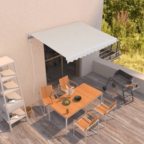 Luifel automatisch uittrekbaar 350x250 cm crèmekleurig 1