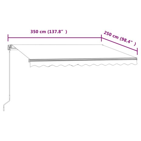 Luifel automatisch uittrekbaar 350x250 cm crèmekleurig 9