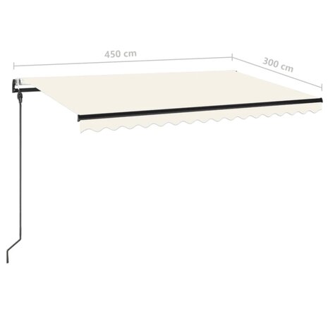 Luifel automatisch uittrekbaar 450x300 cm crèmekleurig 9