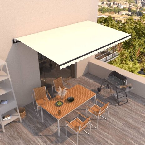 Luifel automatisch uittrekbaar 500x300 cm crèmekleurig 1