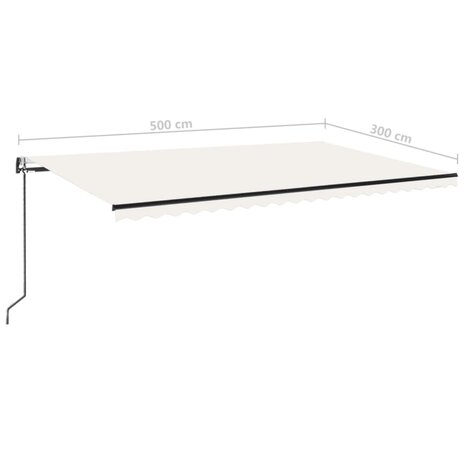 Luifel automatisch uittrekbaar 500x300 cm crèmekleurig 9