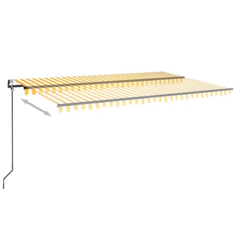 Luifel automatisch uittrekbaar 500x300 cm geel en wit 3