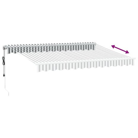 Luifel automatisch uittrekbaar 350x250 cm antracietkleur en wit 5