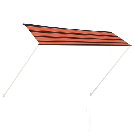 Luifel uittrekbaar 300x150 cm oranje en bruin 2
