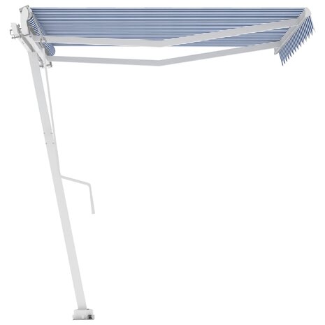 Luifel vrijstaand automatisch 350x250 cm blauw en wit 2