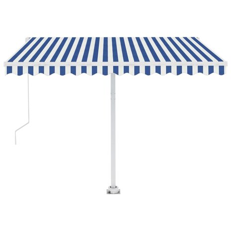 Luifel vrijstaand automatisch 350x250 cm blauw en wit 5
