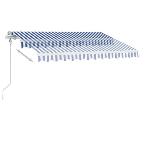 Luifel vrijstaand automatisch 350x250 cm blauw en wit 6