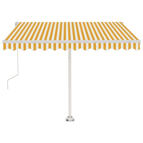 Luifel vrijstaand automatisch 350x250 cm geel en wit 4
