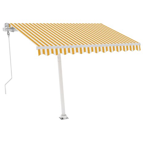 Luifel vrijstaand automatisch 350x250 cm geel en wit 5