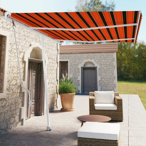 Luifel vrijstaand automatisch 350x250 cm oranje en bruin 1