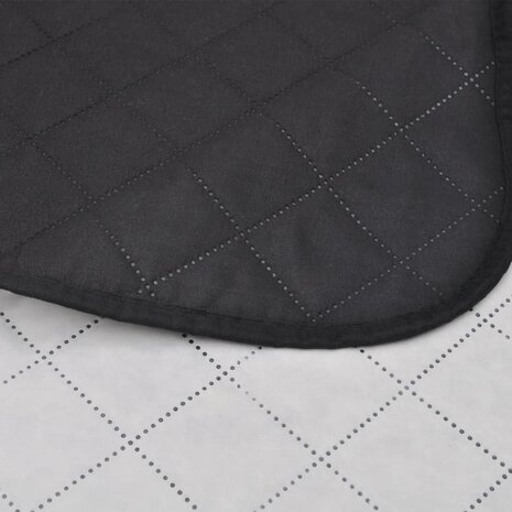 Bedsprei gewatteerd dubbelzijdig 230x260 cm zwart/wit 4