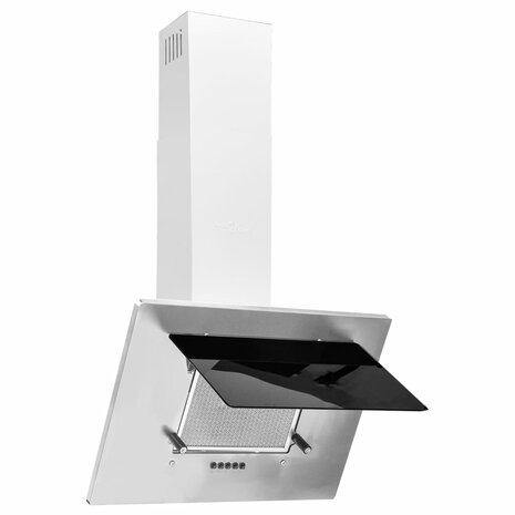 Wandafzuigkap 60 cm roestvrij staal gehard glas zilverkleurig 4