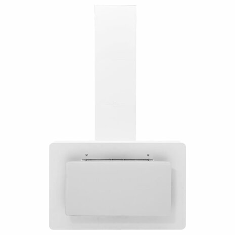Wandafzuigkap 60 cm roestvrij staal en gehard glas wit 3