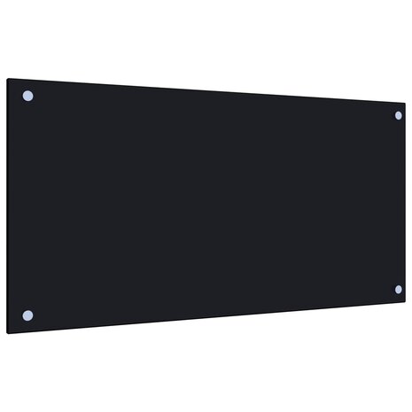 Spatscherm keuken 80x40 cm gehard glas zwart 1