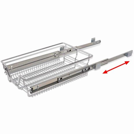 Draadmanden uittrekbaar 2 st 400 mm zilverkleurig 6