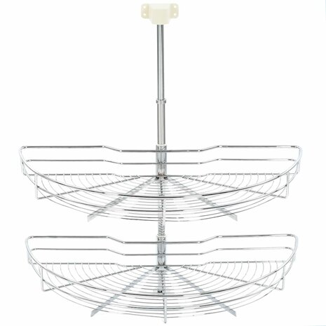 Draadmand keuken 2-laags 180 graden 75x38x80 cm zilverkleurig 5