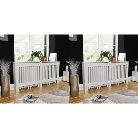 Radiatorombouw 2 st 172 cm MDF wit 1