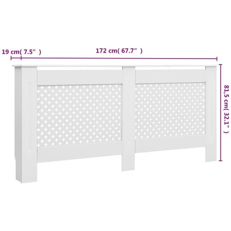 Radiatorombouwen 2 st 172x19x81,5 cm MDF wit 8