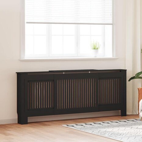 Radiatorombouw 205 cm MDF zwart 1