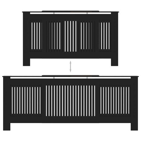 Radiatorombouw 205 cm MDF zwart 6