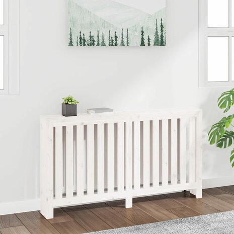 Radiatorombouw 153x19x84 cm massief grenenhout wit 1