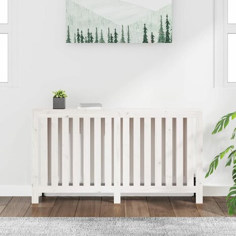 Radiatorombouw 153x19x84 cm massief grenenhout wit 3