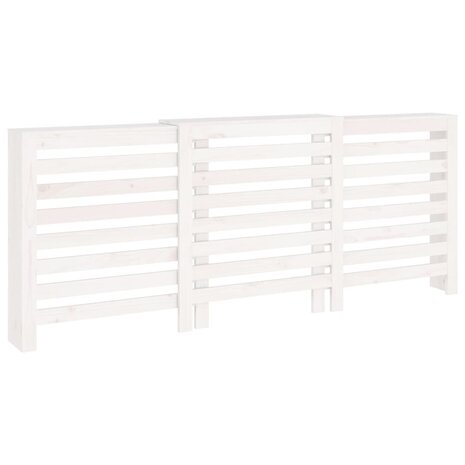 Radiatorombouw 210x21x85 cm massief grenenhout wit 2