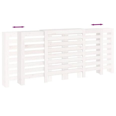 Radiatorombouw 210x21x85 cm massief grenenhout wit 8