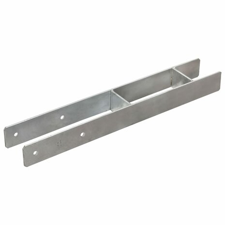 Grondankers 2 st 8x6x60 cm gegalvaniseerd staal zilverkleurig 2