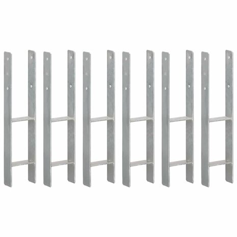 Grondankers 6 st 12x6x60 cm gegalvaniseerd staal zilverkleurig 1