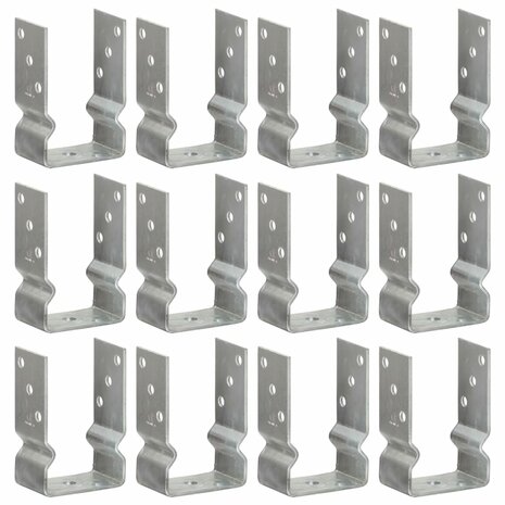Grondankers 12 st 9x6x15 cm gegalvaniseerd staal zilverkleurig 1