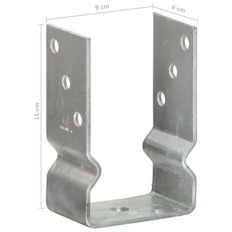 Grondankers 12 st 9x6x15 cm gegalvaniseerd staal zilverkleurig 8