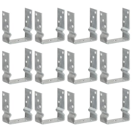 Grondankers 12 st 12x6x15 cm gegalvaniseerd staal zilverkleurig 1