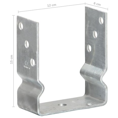 Grondankers 12 st 12x6x15 cm gegalvaniseerd staal zilverkleurig 8