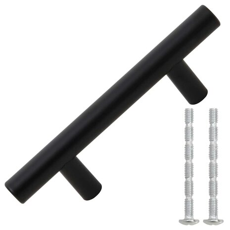 Handvatten 10 st 64 mm roestvrij staal zwart 3