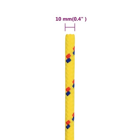 Boottouw 10 mm 25 m polypropyleen geel 6