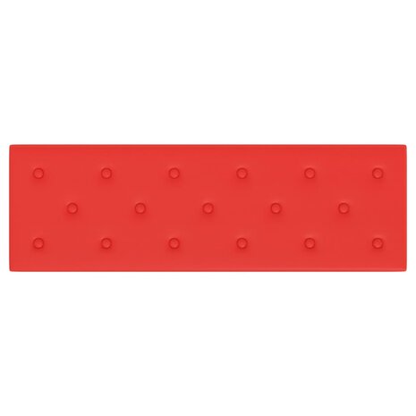 Wandpanelen 12 st 3,24 m² 90x30 cm kunstleer rood 5