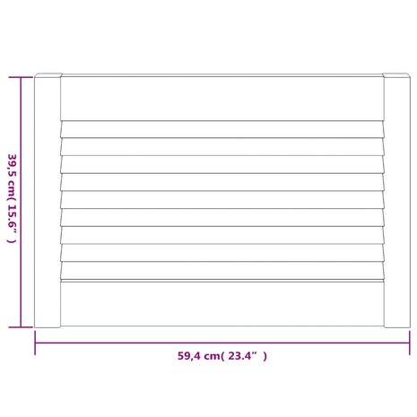Kastdeuren met lamellen 2 st 39,5x59,4 cm massief grenenhout 6