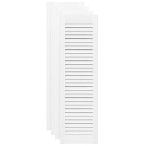 Kastdeuren louvredesign 4 st 99x29,5 cm wit 2