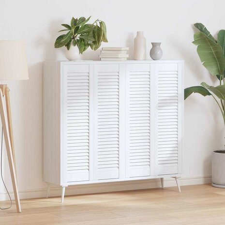 Kastdeuren louvredesign 4 st 99x29,5 cm wit 3