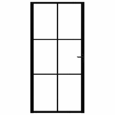 Binnendeur 102,5x201,5 cm ESG-glas en aluminium zwart 3