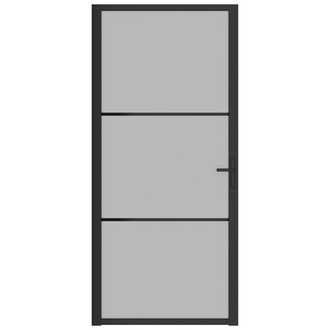 Binnendeur 93x201,5 cm matglas en aluminium zwart 3