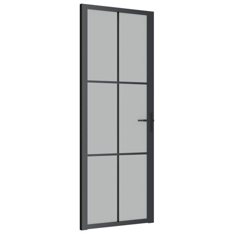 Binnendeur 76x201,5 cm matglas en aluminium zwart 2