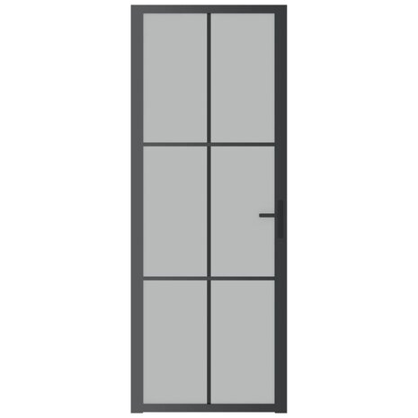 Binnendeur 76x201,5 cm matglas en aluminium zwart 3