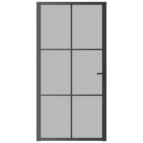 Binnendeur 102,5x201,5 cm matglas en aluminium zwart 3