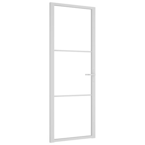 Binnendeur 76x201,5 cm ESG-glas en aluminium wit 2